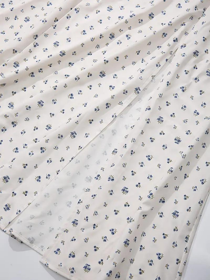 Drune | Blumendruck Puffärmel Sommerkleid Maxikleid