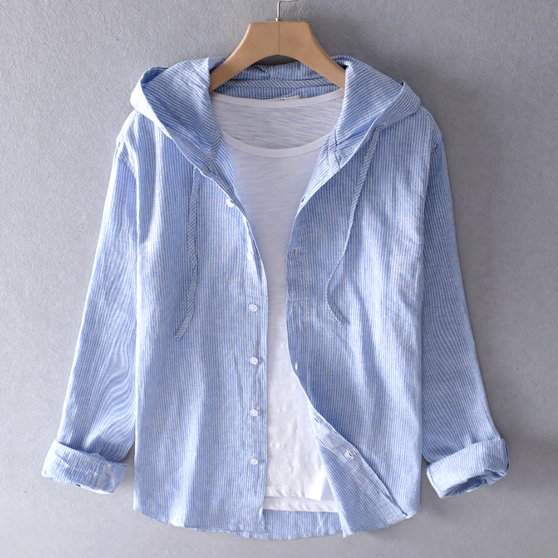 Drune | Damen Luftige Weiche Bluse mit Kapuze Taschen