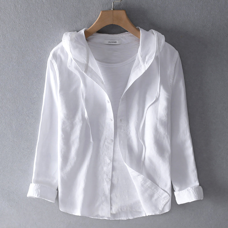Drune | Damen Luftige Weiche Bluse mit Kapuze Taschen
