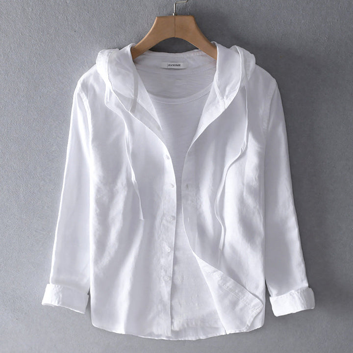 Drune | Damen Luftige Weiche Bluse mit Kapuze Taschen
