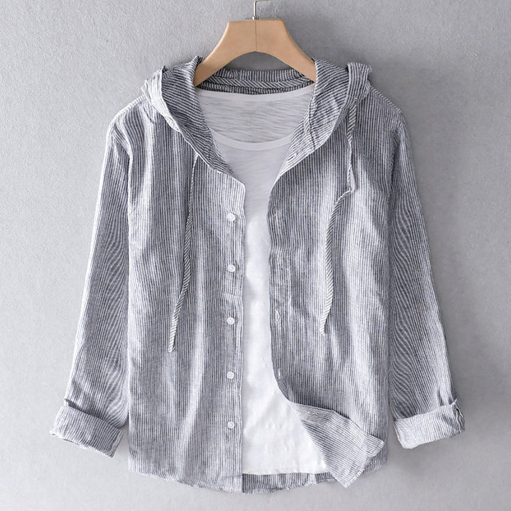 Drune | Damen Luftige Weiche Bluse mit Kapuze Taschen