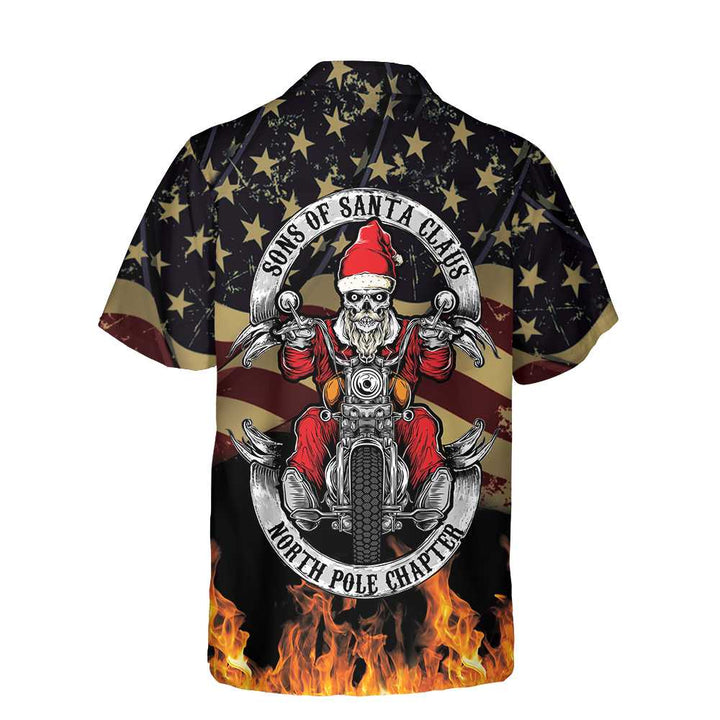 Drune | Sons Of Santa Claus Nordpol Kapitel Weihnachts Hawaiian Shirt, Motorradliebhaber Geschenk zu Weihnachten