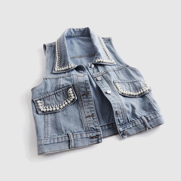 Drune - Denim Weste Mit Perle