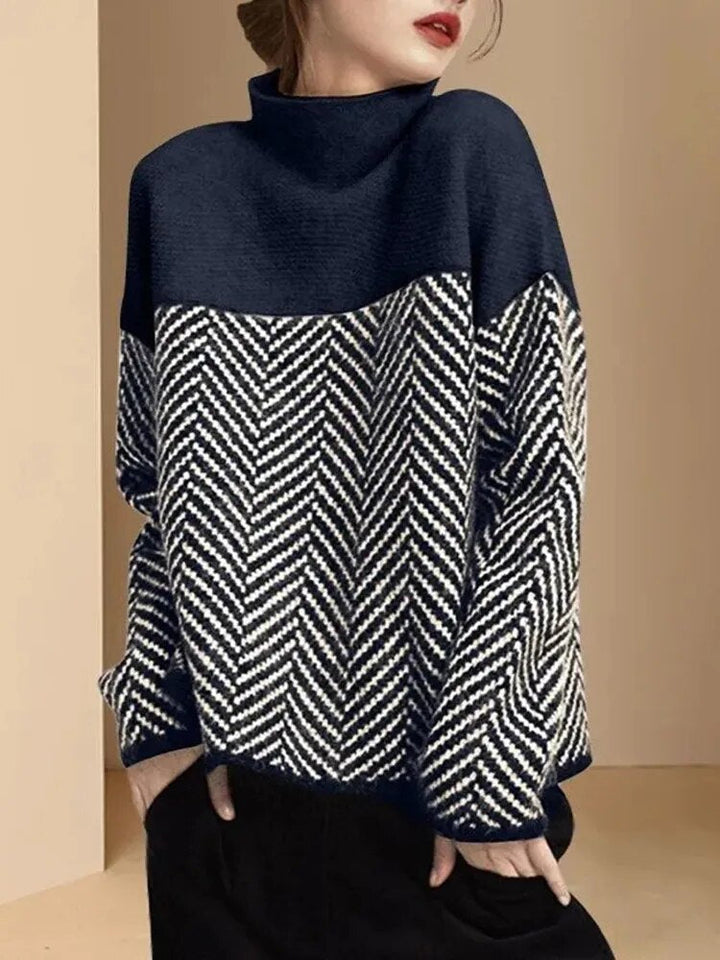 Drune | Geteilter Weicher Pullover mit mittlerem Kragen