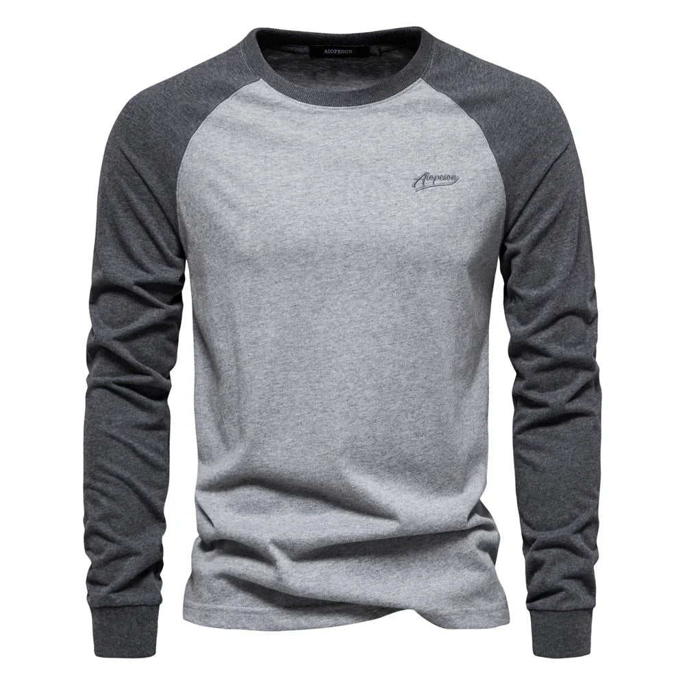 Drune | Langarmshirt - Lässiges T-Shirt mit Kontrastärmeln