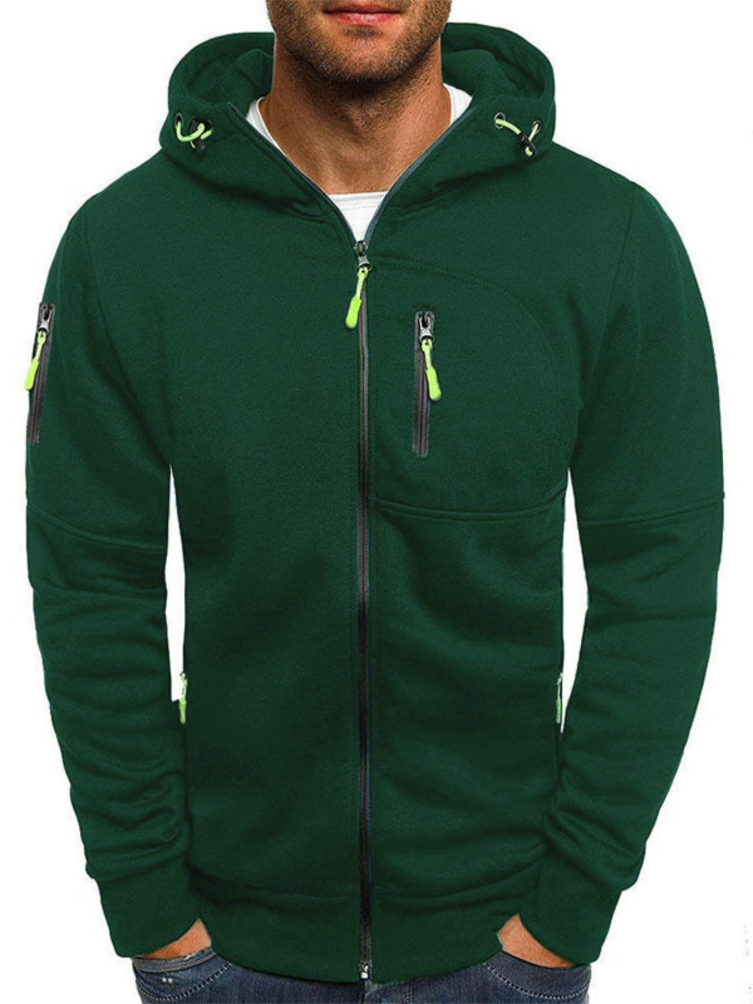 Drune | Sportjacke für Herren, Slim Fit mit Kapuze - Leichtgewicht