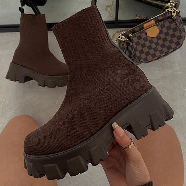 Drune | Klobig Plateau Sockenstiefel Damenstiefel