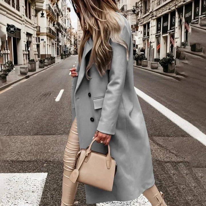 Drune | Damen Trenchcoat mit Doppelter Knopfreihe und Langer Passform
