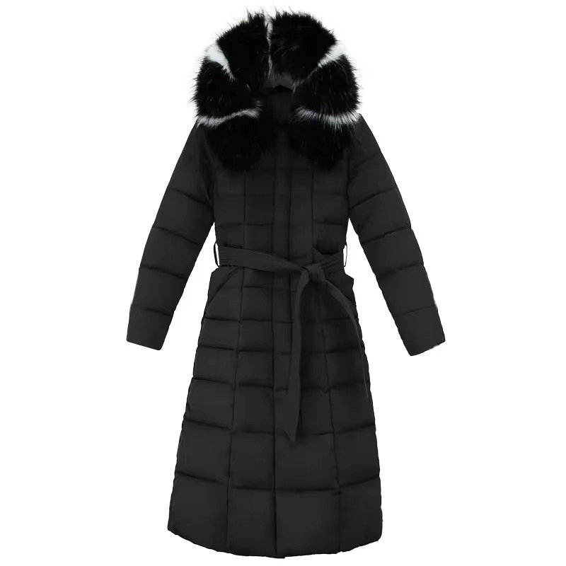 Drune | Damen Lange Winterjacke mit Pelzkragen