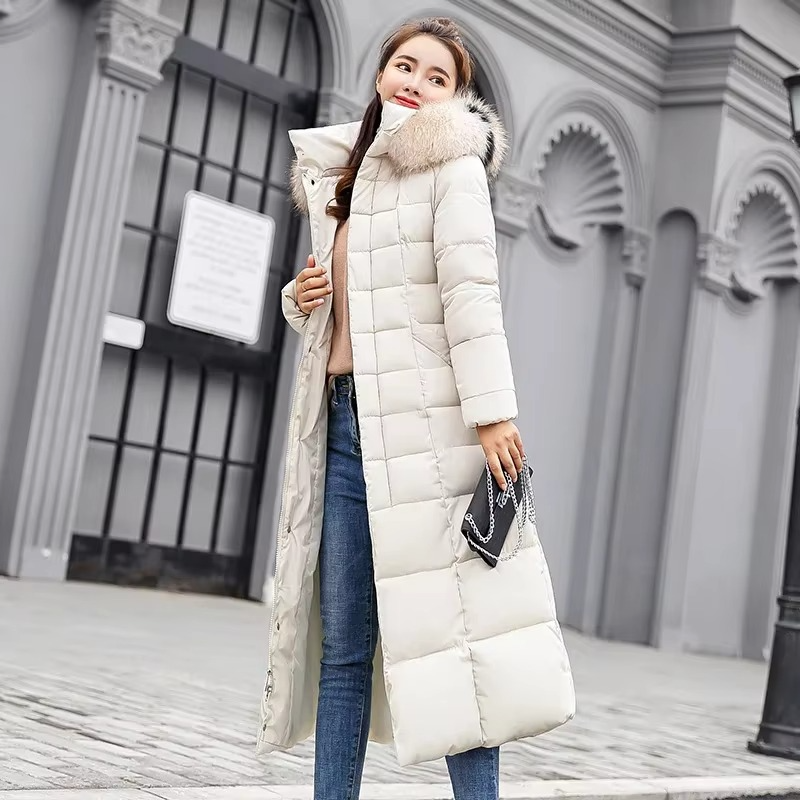 Drune | Damen Lange Winterjacke mit Pelzkragen