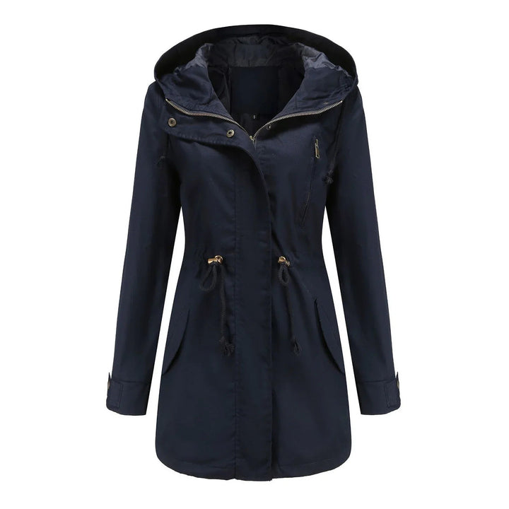 Drune | Damen Regenjacke mit Kapuze und verstellbarem Bund