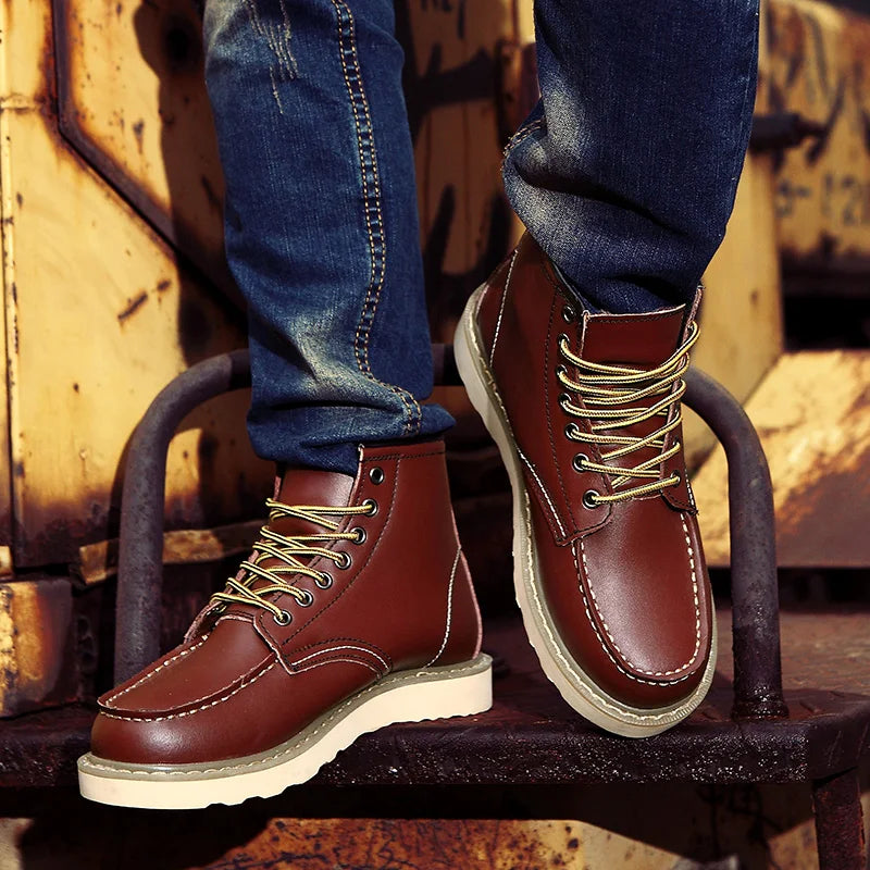 Drune | Bequeme Rutschfest Geschnürt Stiefelette