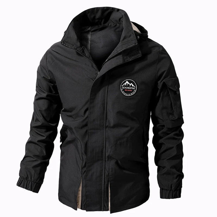 Drune | Herren Outdoorjacke mit Kapuze – Winddichte Funktionsjacke mit Reißverschluss & Taschen