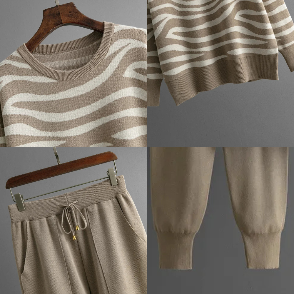 Drune | Lounge Set mit Zebra-Muster