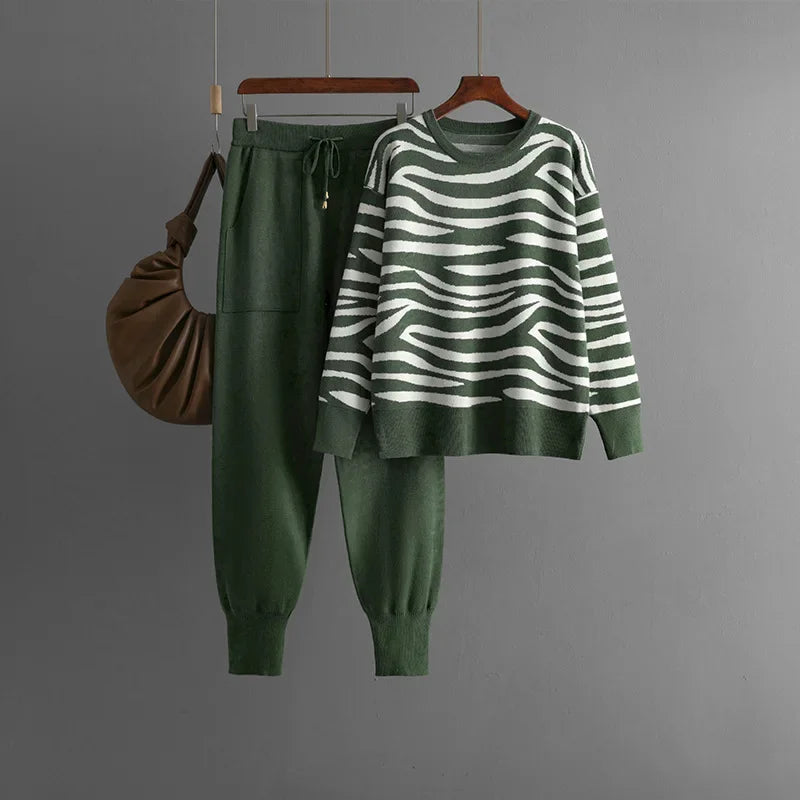 Drune | Lounge Set mit Zebra-Muster