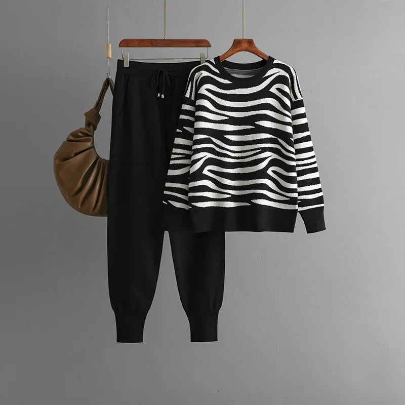 Drune | Lounge Set mit Zebra-Muster