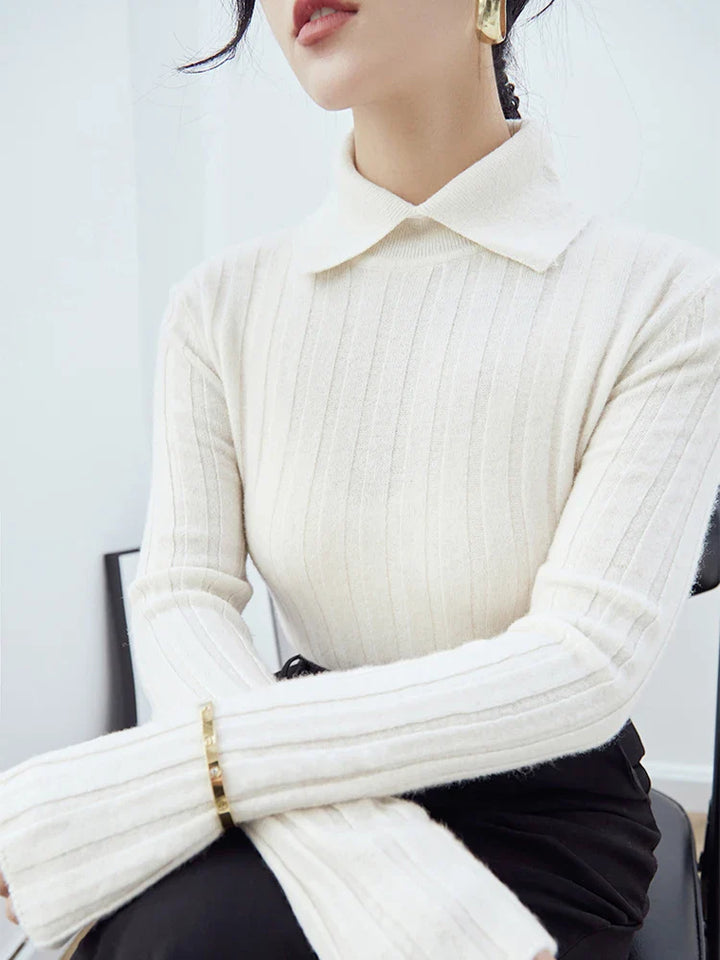 Drune | Strickpullover Damen mit Polo-Kragen
