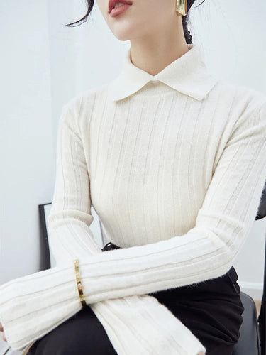Drune | Strickpullover Damen mit Polo-Kragen