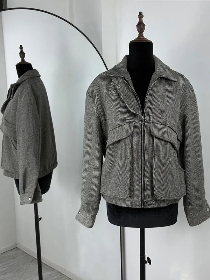 Drune | Herbstmantel - Stilvoller & Bequemer Mantel mit Hoher Taille und Reißverschluss für Kühlere Tage