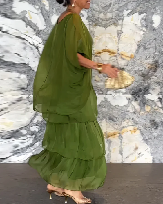 Drune | Maxi Kleid Mit Weitem Rundhalsausschnitt