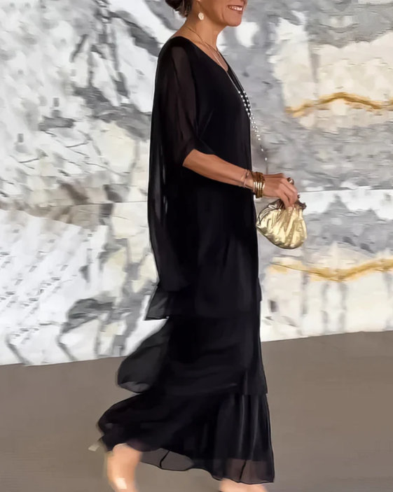 Drune | Maxi Kleid Mit Weitem Rundhalsausschnitt
