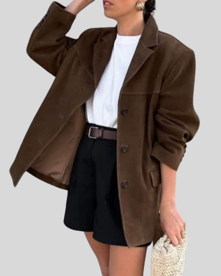 Drune | Braun Weinlese Große Blazer Damenjacke