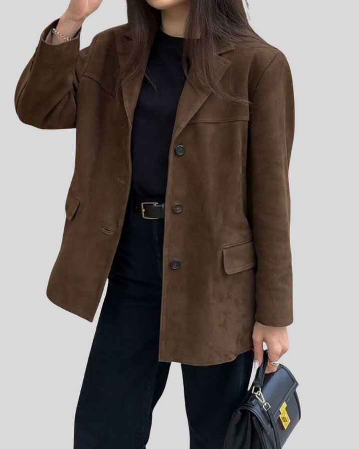 Drune | Braun Weinlese Große Blazer Damenjacke