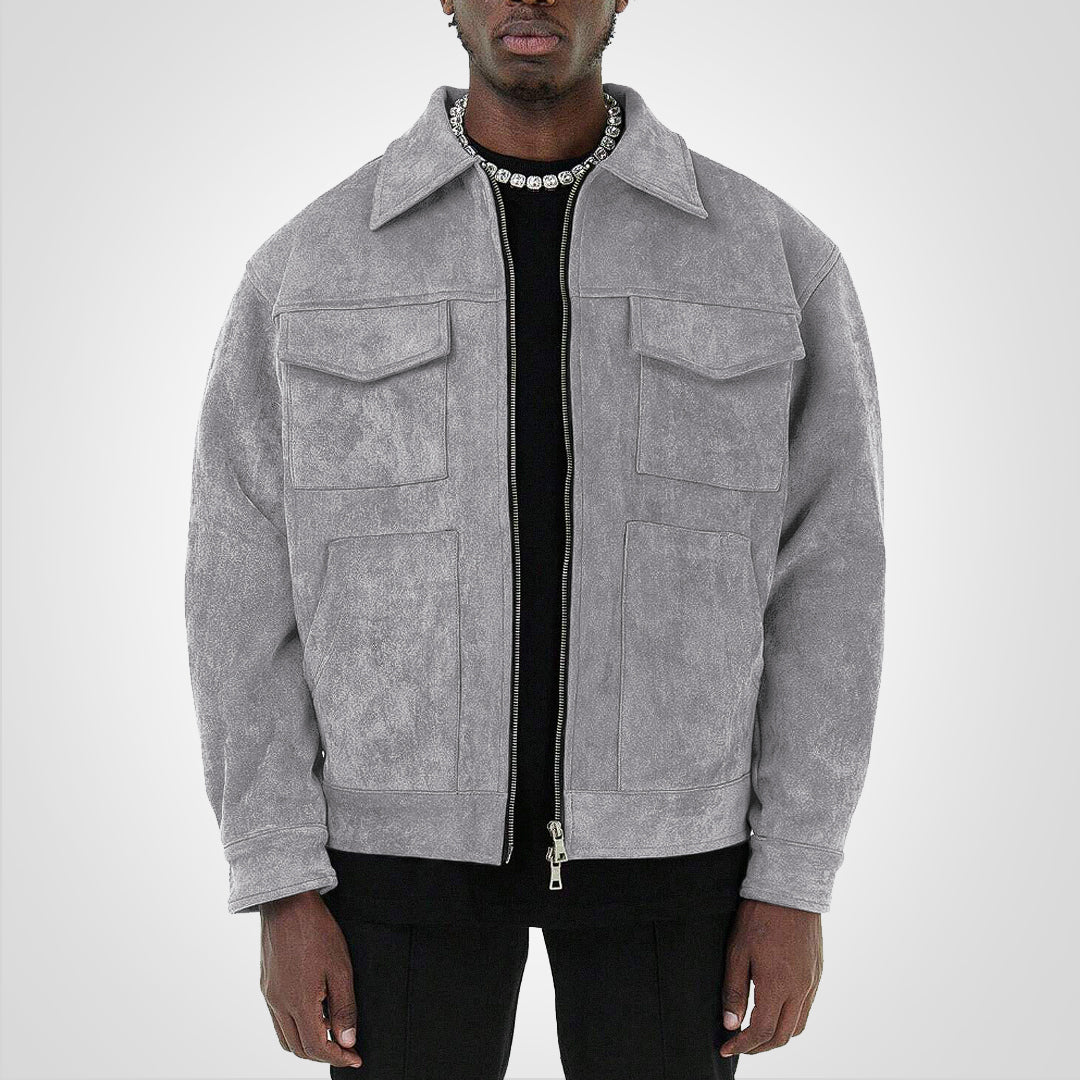 Drune | Kurze Herrenjacke mit Reißverschluss und Taschen für Den Herbst