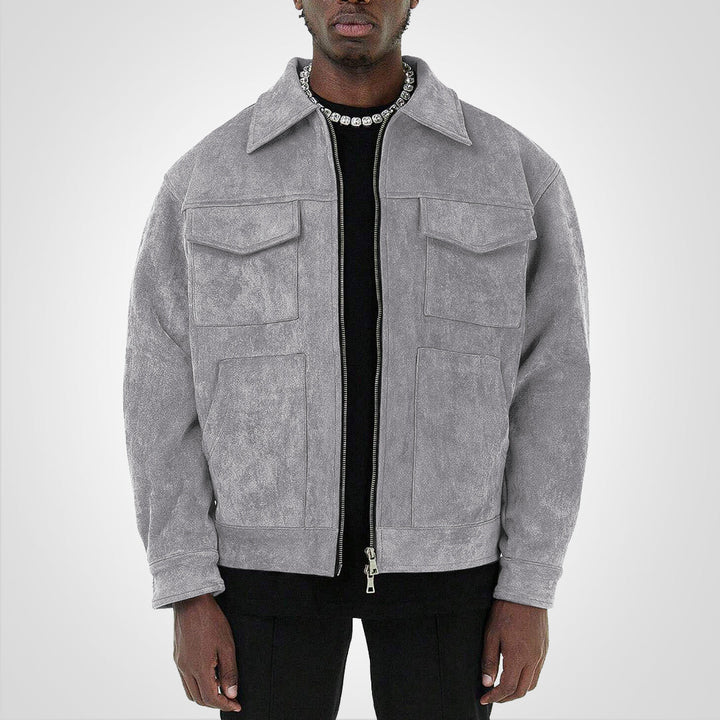Drune | Kurze Herrenjacke mit Reißverschluss und Taschen für Den Herbst