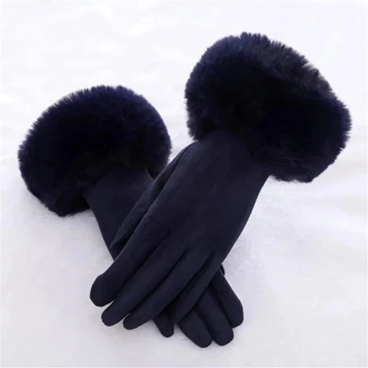 Drune | Wildlederhandschuhe für Damen - Kunstpelzbesatz - Winter