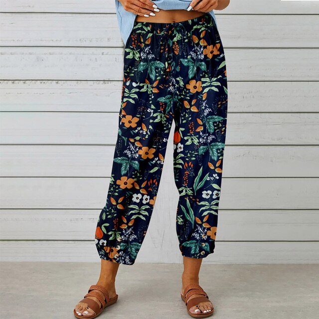 Drune - Sommerhose mit elastischer Taille und Druckmuster