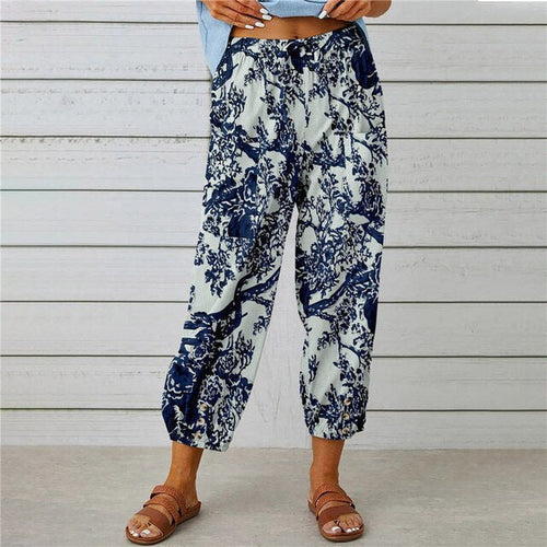 Drune - Sommerhose mit elastischer Taille und Druckmuster
