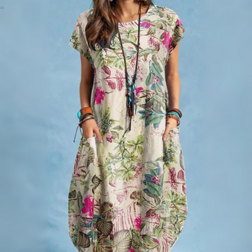 Drune | Elegantes Sommerkleid mit Rundhalsausschnitt