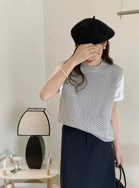 Drune | Ärmelloser Strickpullover für Damen