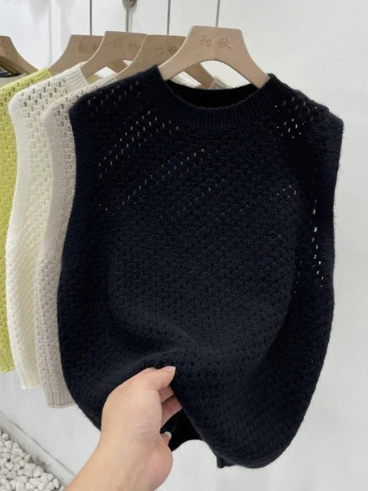 Drune | Ärmelloser Strickpullover für Damen