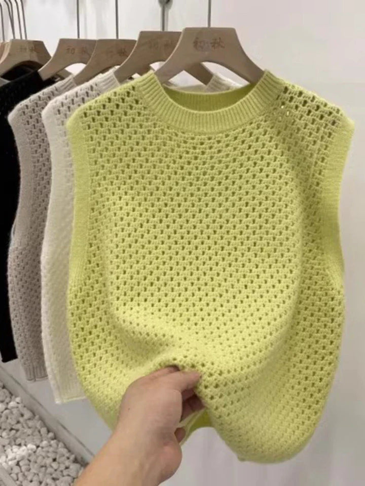 Drune | Ärmelloser Strickpullover für Damen