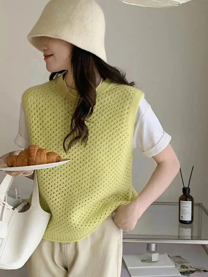 Drune | Ärmelloser Strickpullover für Damen