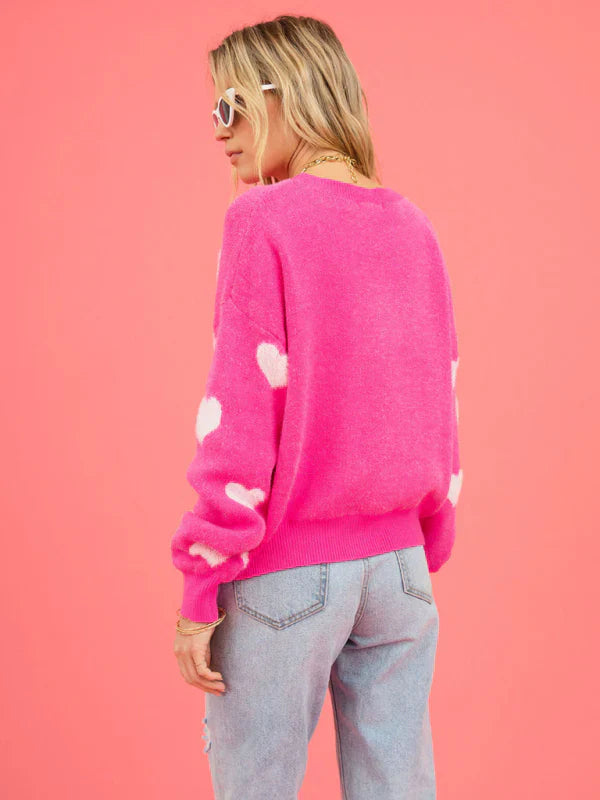 Drune | Strickpullover mit Herzdruck