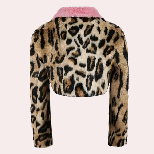 Drune | Winter Pelzmantel mit Leopardenmuster für Damen