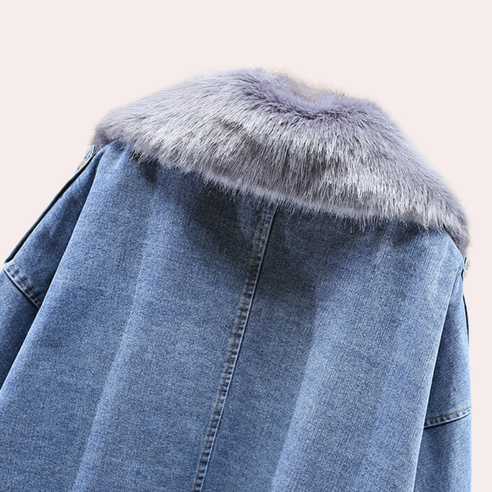 Drune | Moderne Daunenjacke aus Denim für Frauen für die Wintersaison