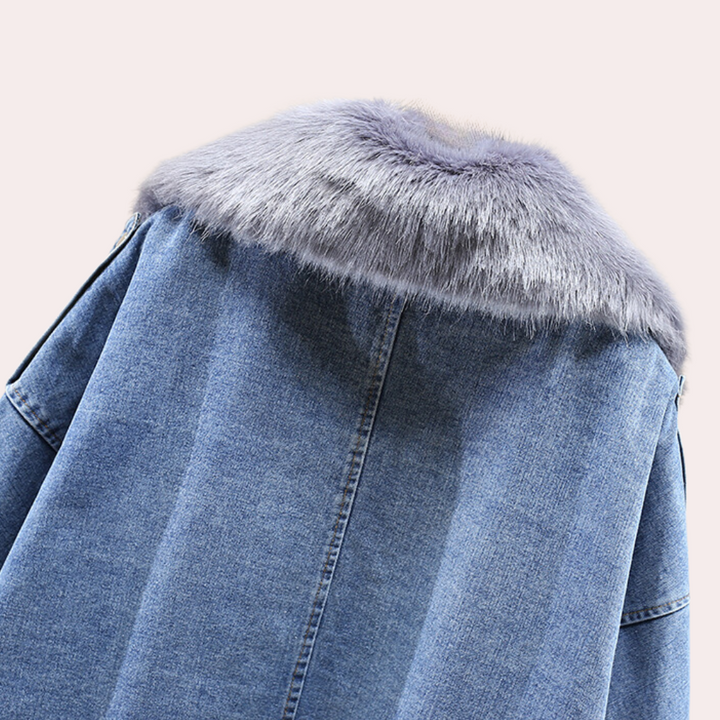 Drune | Moderne Daunenjacke aus Denim für Frauen für die Wintersaison