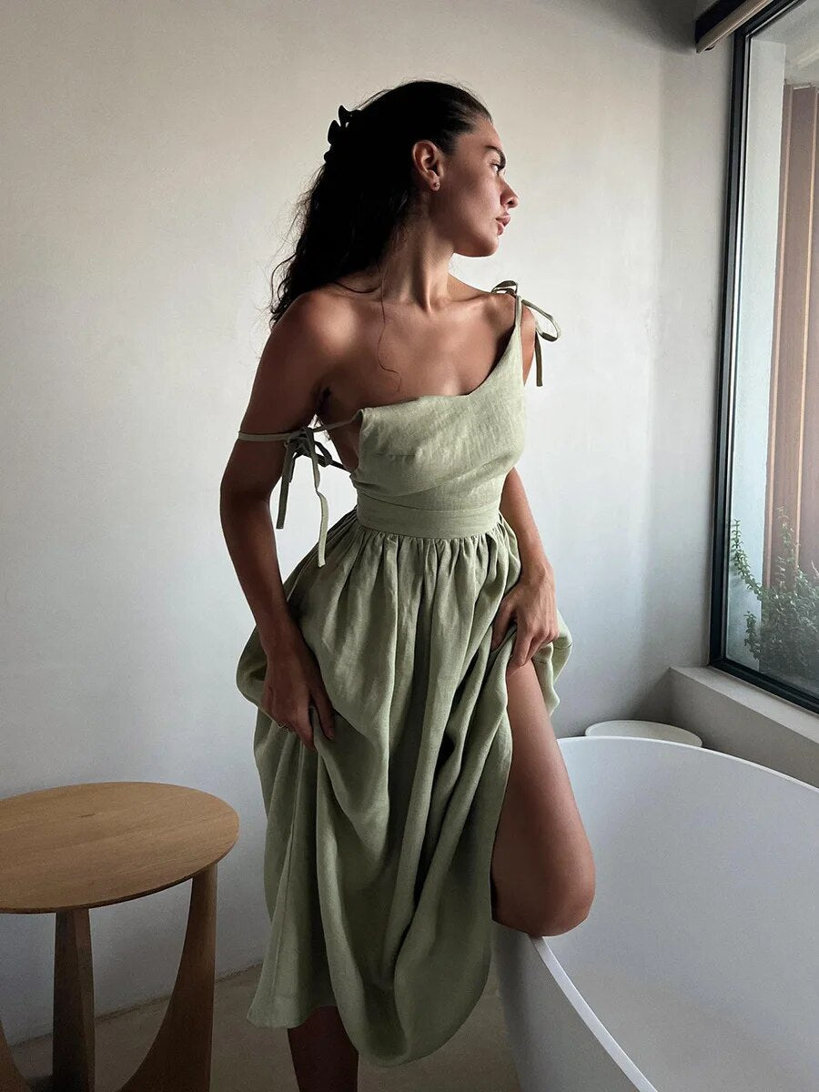 Drune | Atmungsaktives Sommerkleid Aus Leinen Für Damen