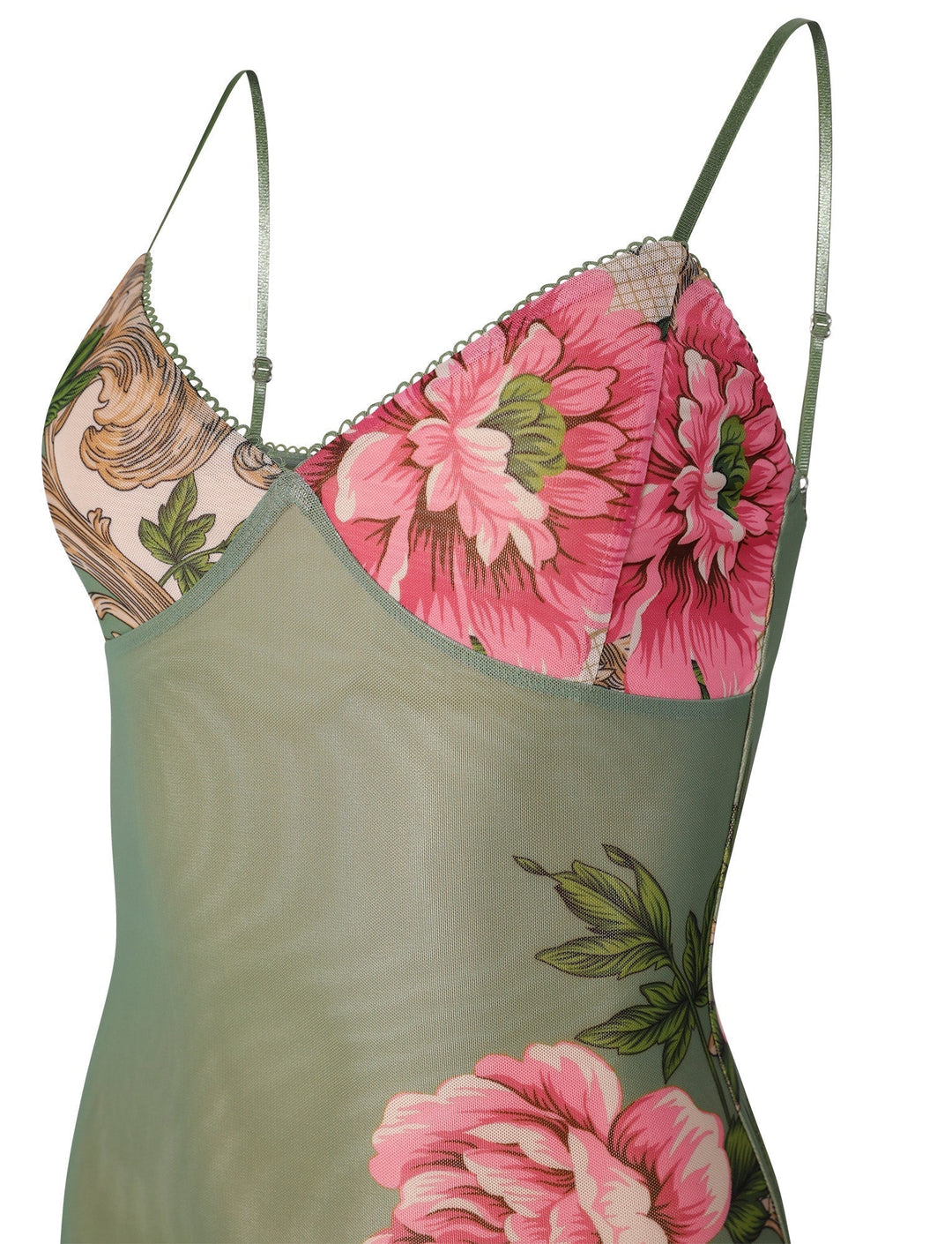Drune | Blumen Grüne Spitzenkleid
