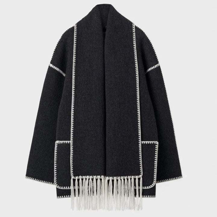Drune | Damen Wickeljacke mit Drapiertem Vorderteil