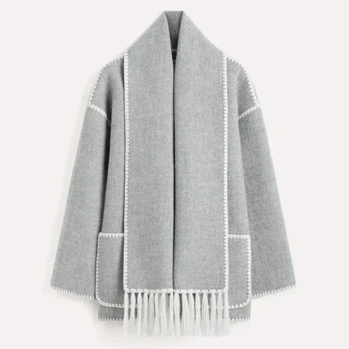 Drune | schal jacke aus wollmischgewebe