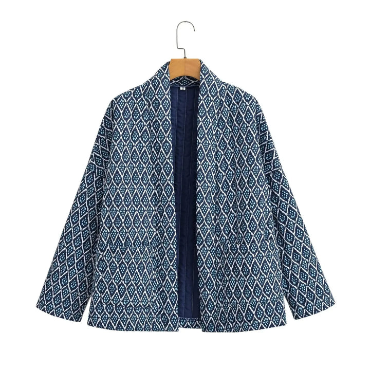 Drune | Gepluderte Kimono-Jacke mit geometrischem Muster