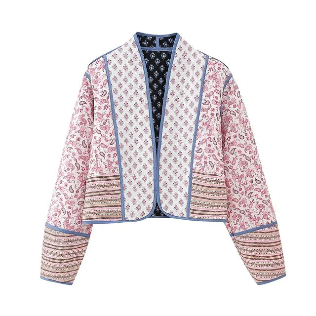 Drune | Wendbare Vintage-Patchwork-Blumenjacke für Frauen - Favorit im Frühling und Sommer 2025