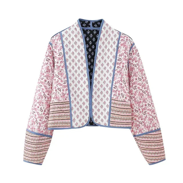 Drune | Vintage-Patchwork-Blumenjacke für Frauen