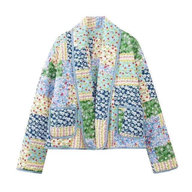 Drune | Vintage-Patchwork-Blumenjacke für Frauen