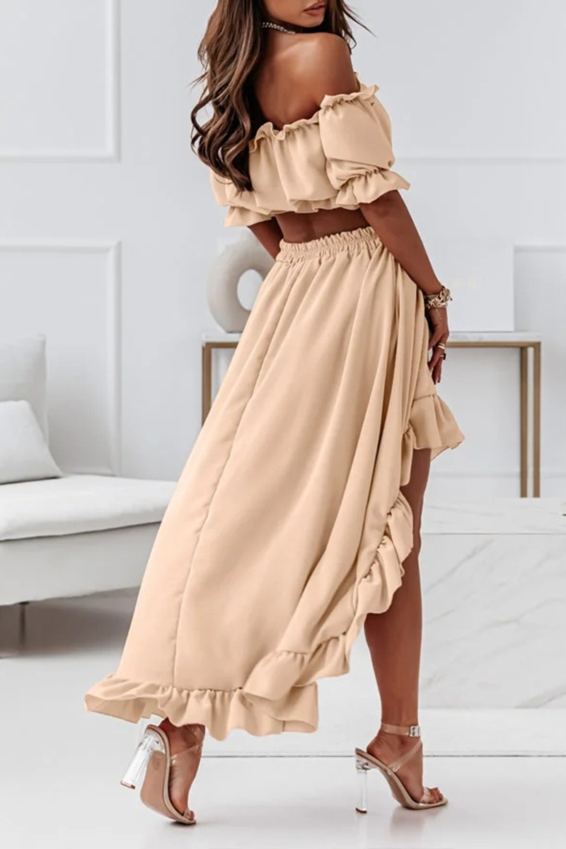 Drune | Flügel Off Shoulder Crop Unregelmäßigkeit Rock Set